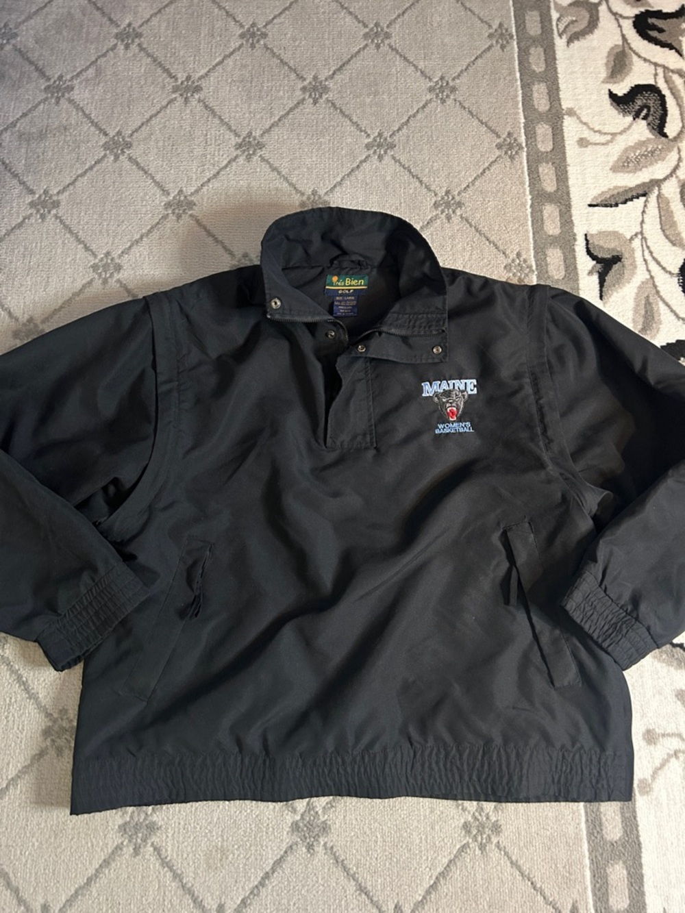 Maine Black Pullover Windbreaker Jacket Mens
